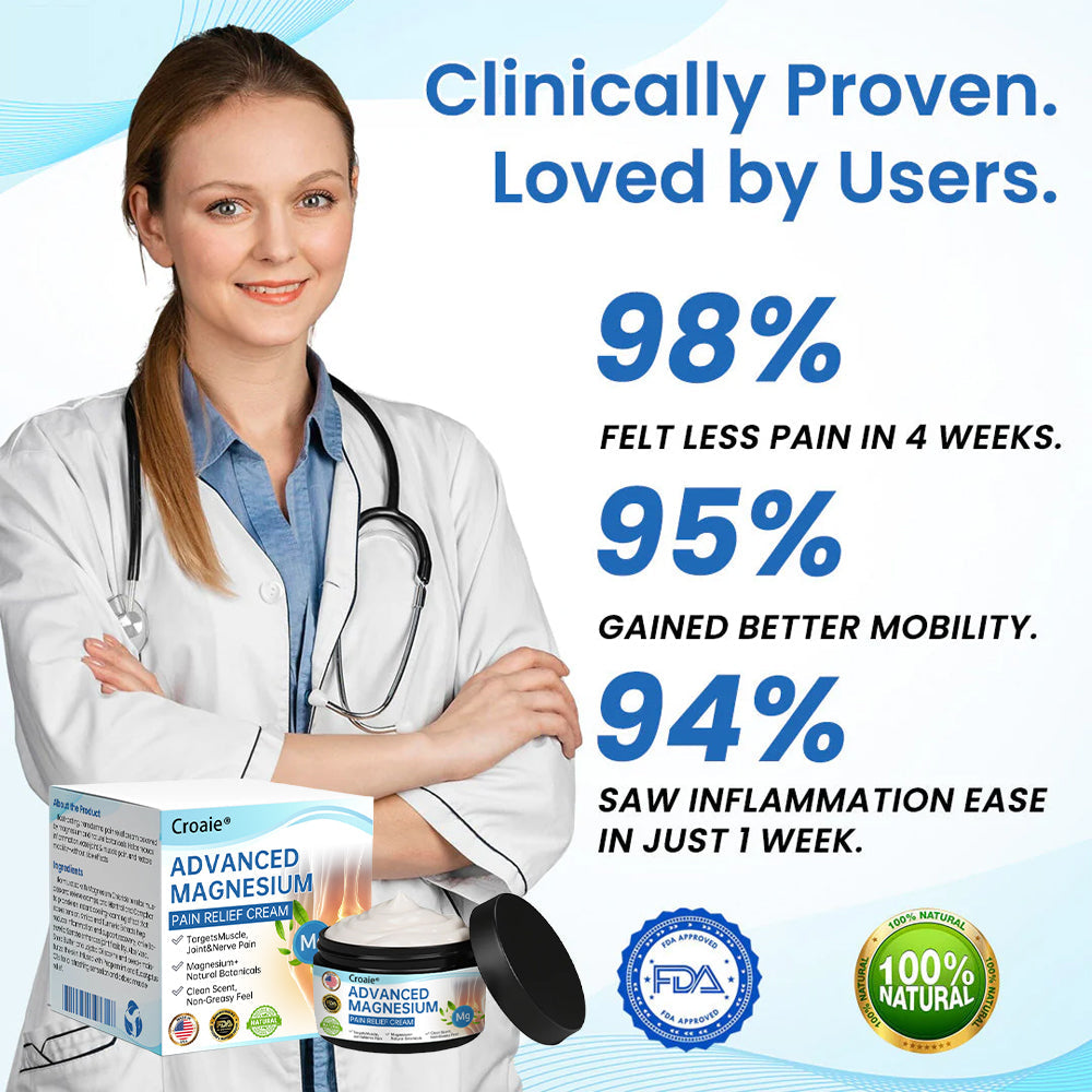 Croaie® Advanced Magnesium Pain Relief Cream(Treats Arthritis, Neuropathy, Rheumatism, Sports Injuries & More)
