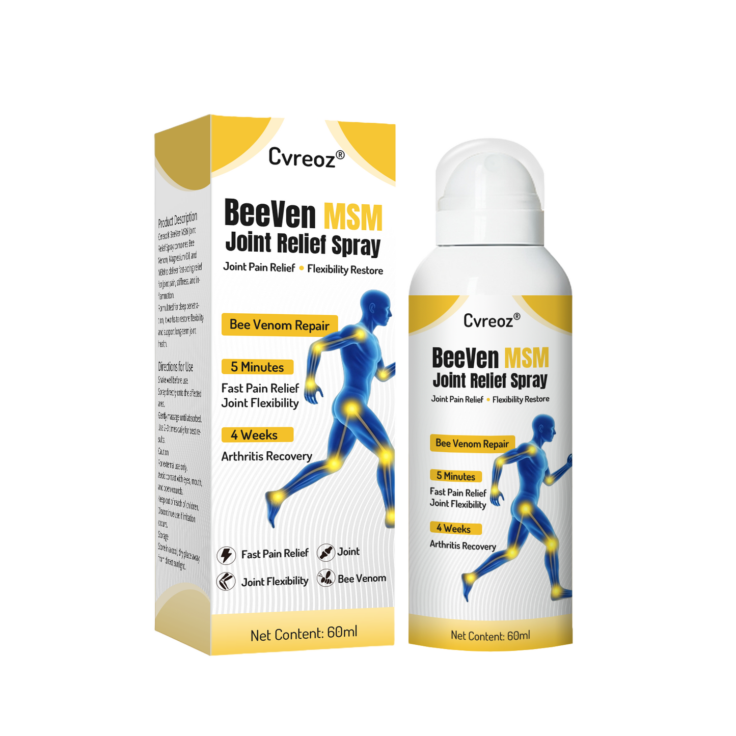 Cvreoz® BeeVen MSM Joint Relief Spray– Gentle Care for Aging Joints🎉