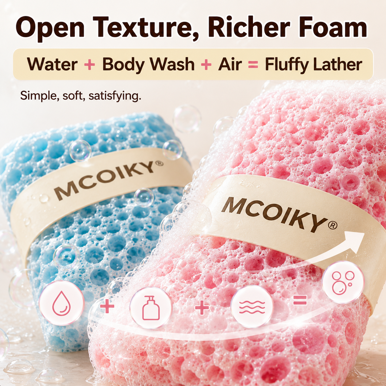 MCOIKY® Body Wash Foaming Sponge Set