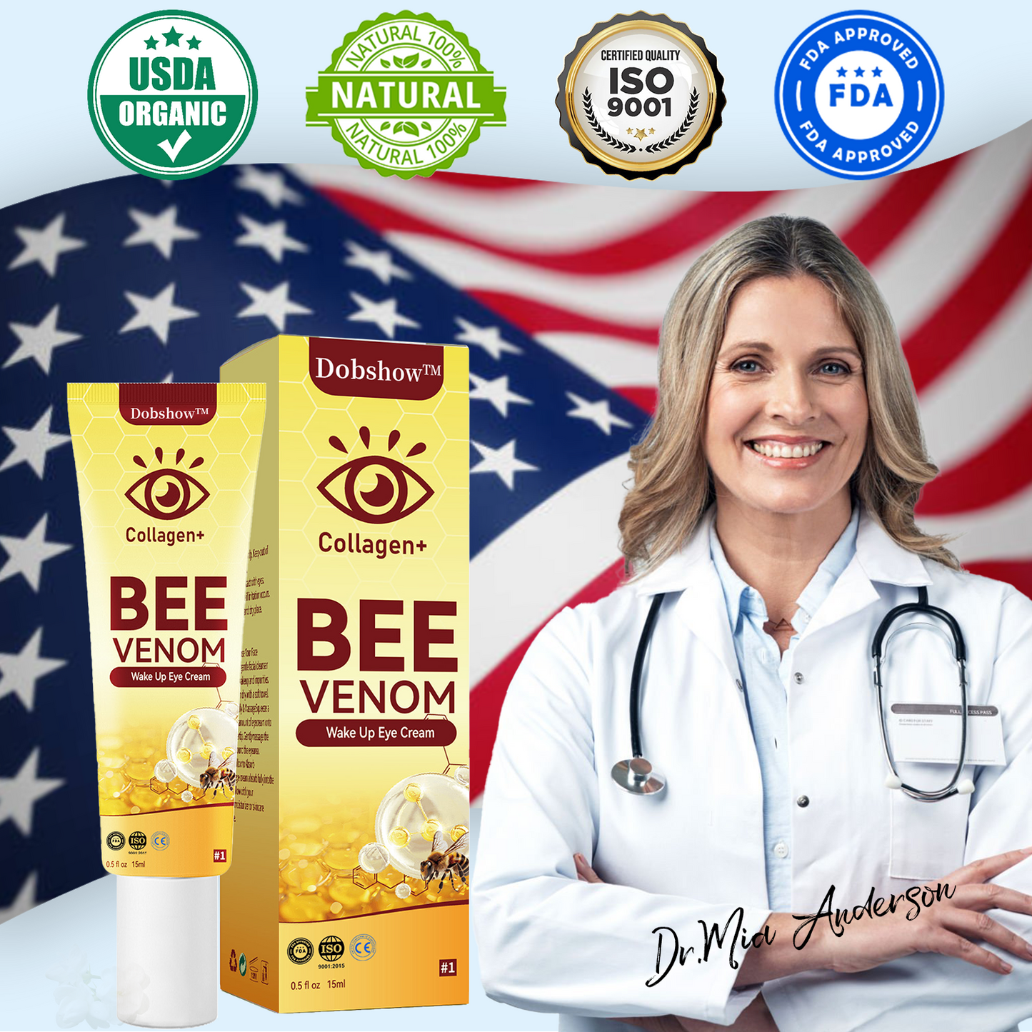 Dobshow™ Collagen+ Bee Venom Daily Wake Up Eye Cream