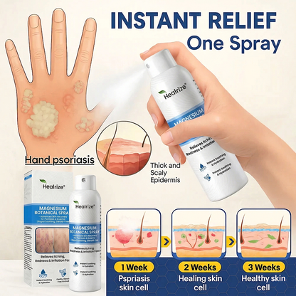 🇺🇸 Official Store| Healrize® Magnesium Botanical Spray – 🥇 Fast Relief for Psoriasis & Eczema | No Rubbing, Steroid-Free