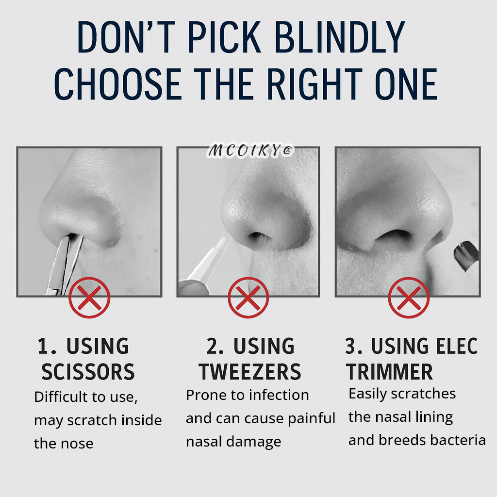 MCOIKY®  2-in-1 Nasal Hair Cutter, 2026 Upgraded Manual 360°