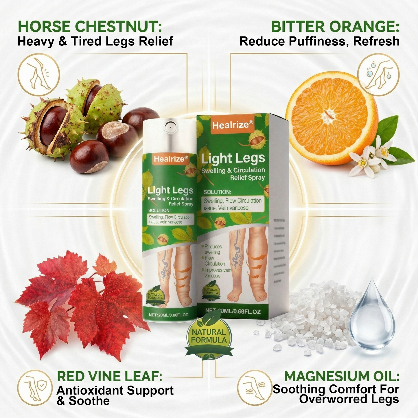 Healrize® Light Legs Swelling & Circulation Relief Spray