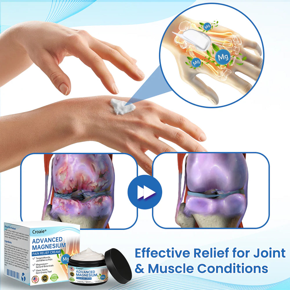 Croaie® Advanced Magnesium Pain Relief Cream(Treats Arthritis, Neuropathy, Rheumatism, Sports Injuries & More)