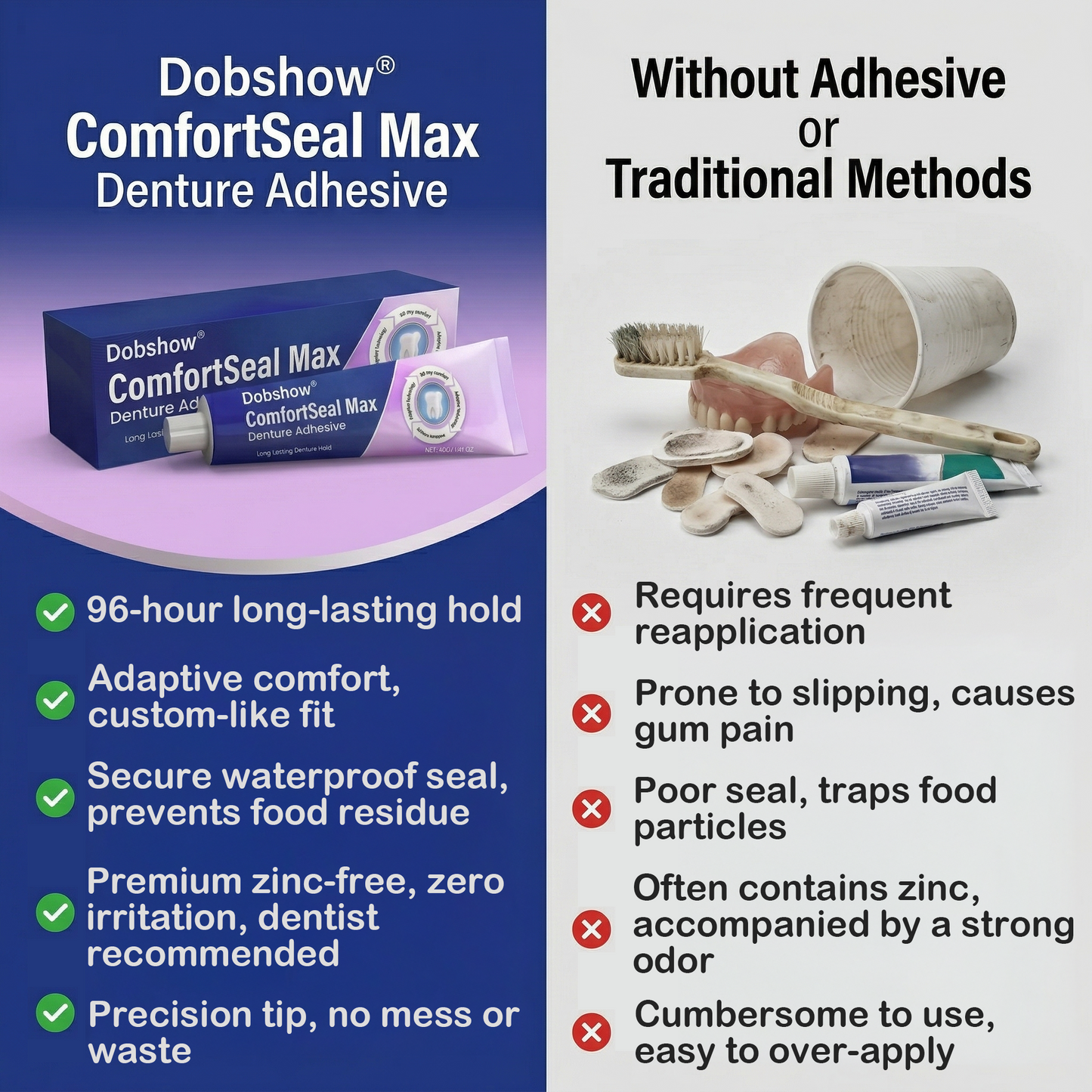🔥𝙇𝙞𝙢𝙞𝙩𝙚𝙙-𝙏𝙞𝙢𝙚 𝙊𝙛𝙛𝙚𝙧| Dobshow® ComfortSeal Max Denture Adhesive