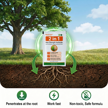 （🔥2026 New Upgrade）🌿Healrize® 2-in-1 Max Strength Herbicide: Fast Acting Results on Glyphosate-Resistant Weeds