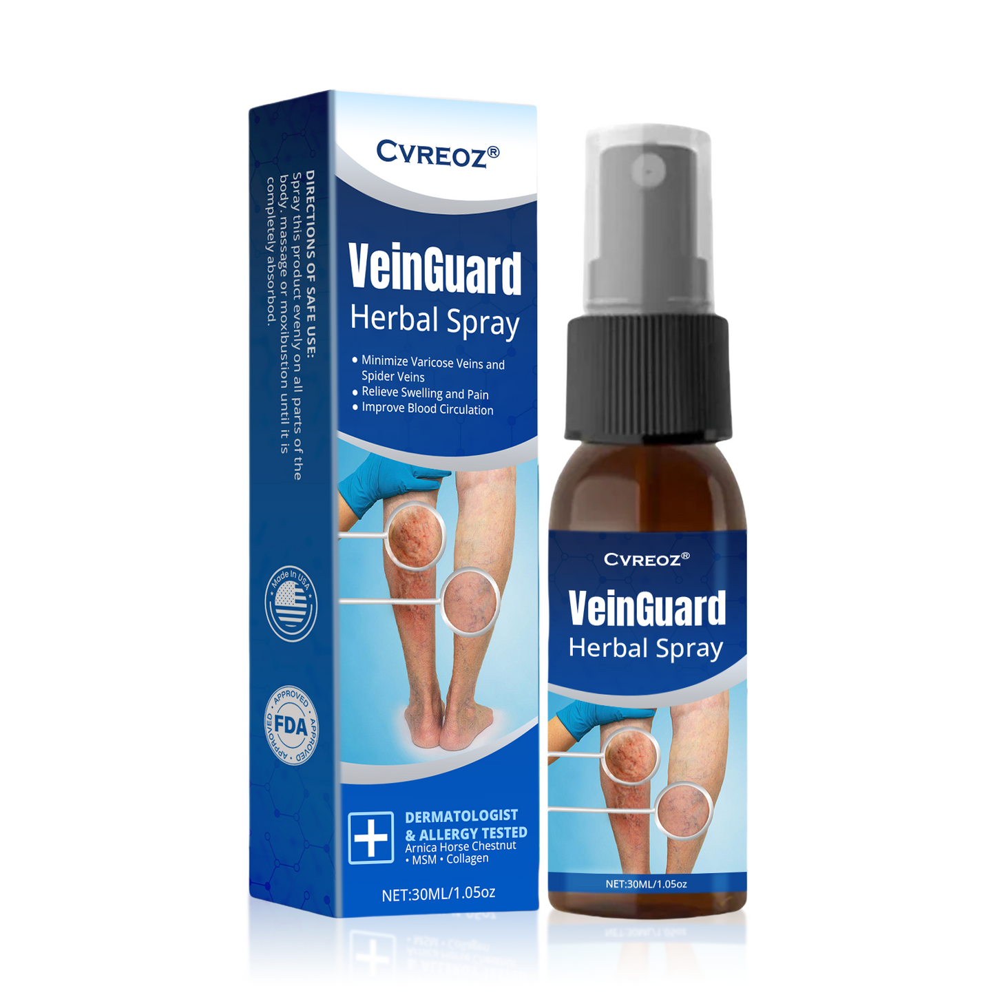 Cvreoz® VeinGuard Herbal Spray-Visible Results in 7 Days or Less. No Pills. No Pain. 💪