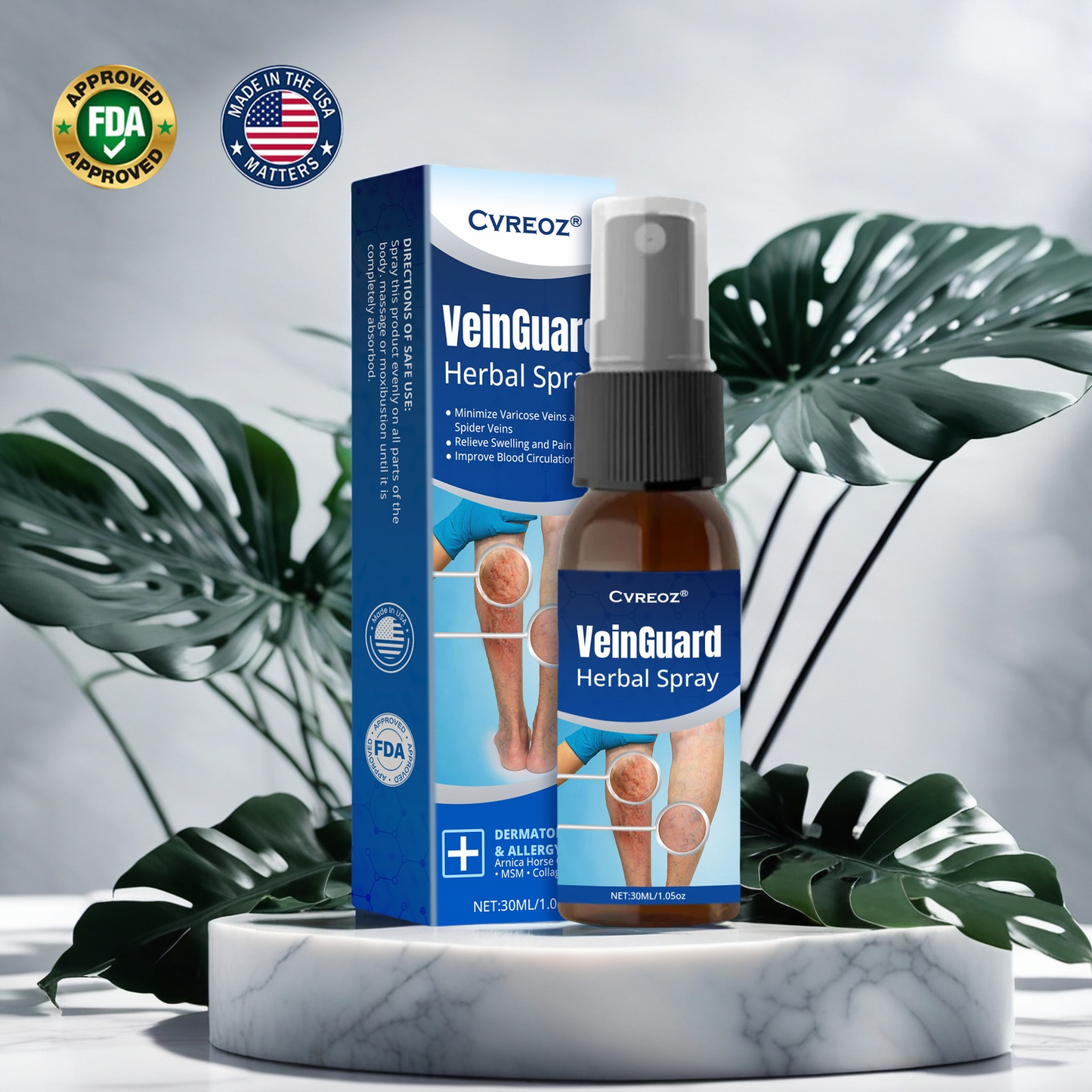 Cvreoz® VeinGuard Herbal Spray-Visible Results in 7 Days or Less. No Pills. No Pain. 💪