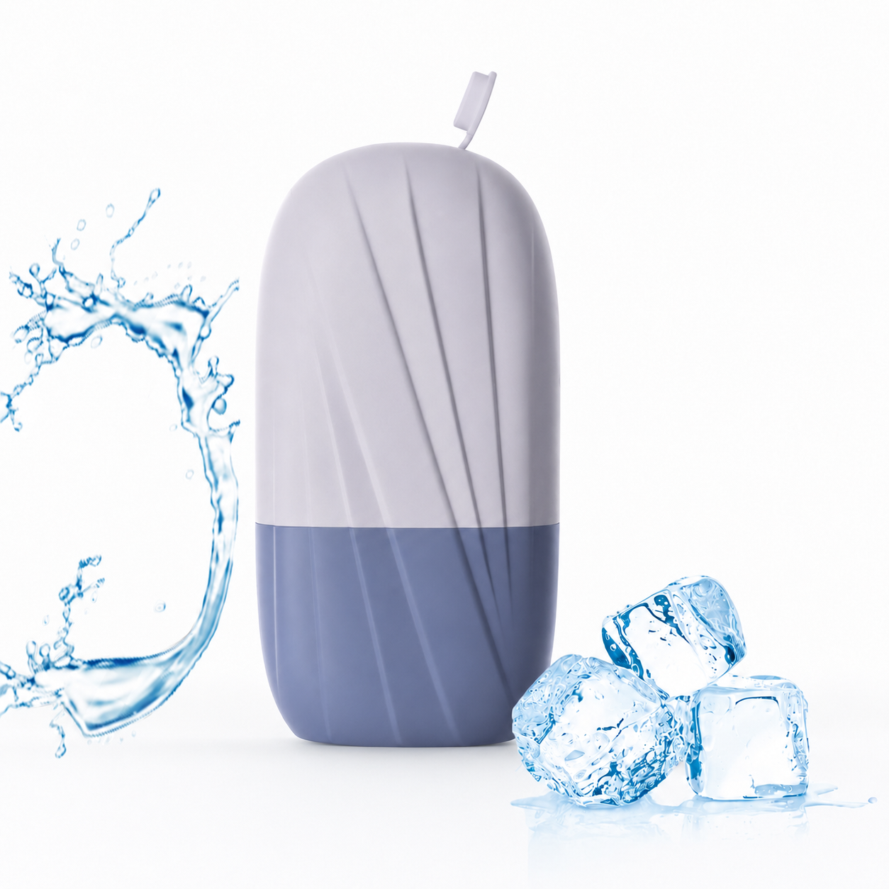 Ice Face Roller, Reusable Silicone Mold Face Massage Eye Facial Beauty Skin Care Tools Apply Ice for Shrink Pores Anti Wrinkle Reduce Puffiness Improve Skin Elasticity, Striped
